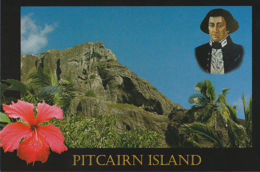 Postcard + Postage Stamp - Christians Cave, Hibiscus Flower, Fletcher Christian